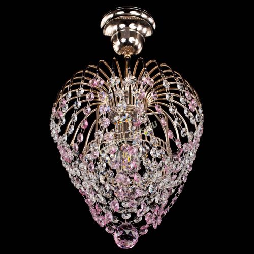 Люстра Малинка обтикон розовая в Подольске Гусь Хрустальный