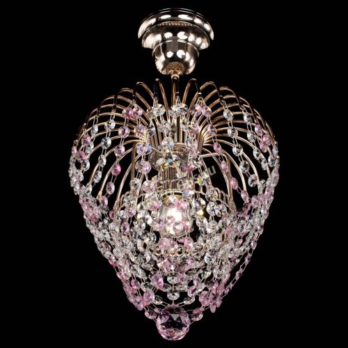 Люстра Малинка обтикон розовая в Подольске Гусь Хрустальный
