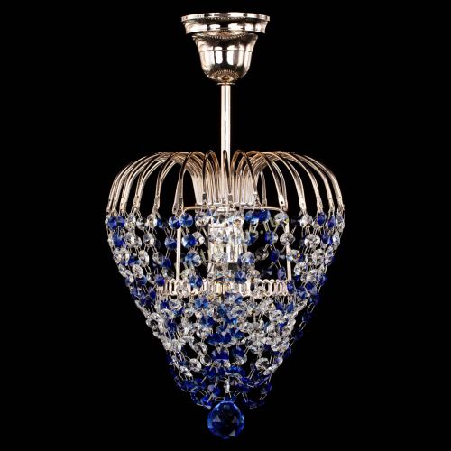 Люстра Малинка обтикон синяя в Подольске Гусь Хрустальный