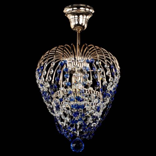 Люстра Малинка обтикон синяя в Подольске Гусь Хрустальный