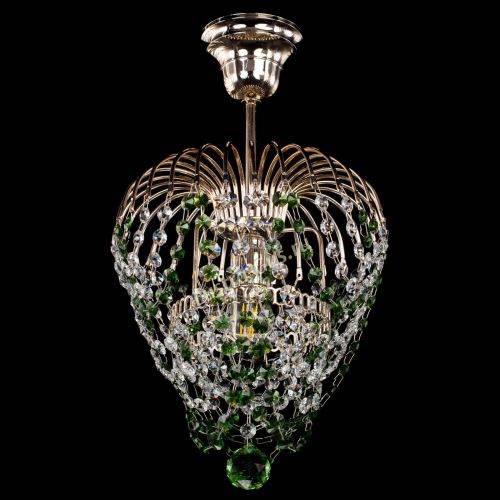 Люстра Малинка обтикон зеленая в Подольске Гусь Хрустальный