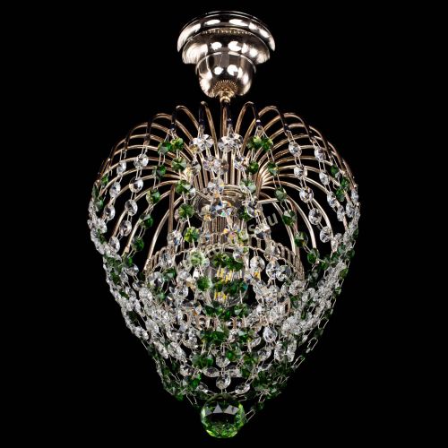 Люстра Малинка обтикон зеленая в Подольске Гусь Хрустальный