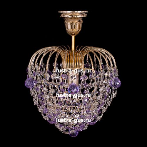 Люстра Малинка шар фиолетовая в Подольске Гусь Хрустальный