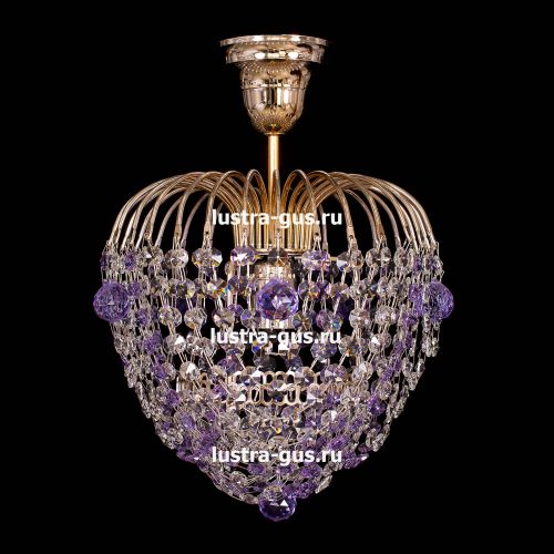 Люстра Малинка шар фиолетовая в Подольске Гусь Хрустальный