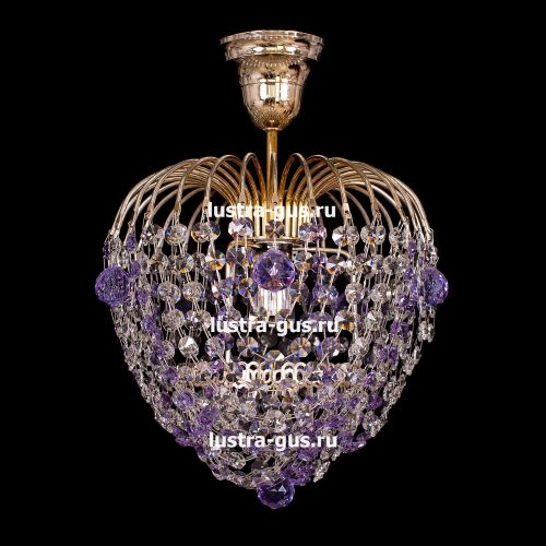 Люстра Малинка шар фиолетовая в Подольске Гусь Хрустальный