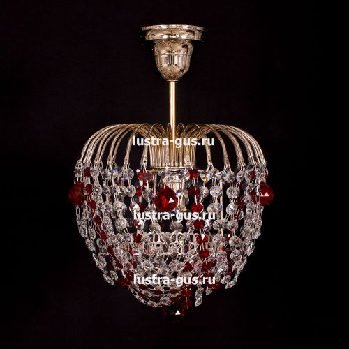 Люстра Малинка шар красная в Подольске Гусь Хрустальный