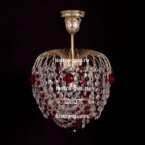 Люстра Малинка шар красная в Подольске Гусь Хрустальный