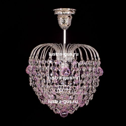 Люстра Малинка шар розовая в Подольске Гусь Хрустальный