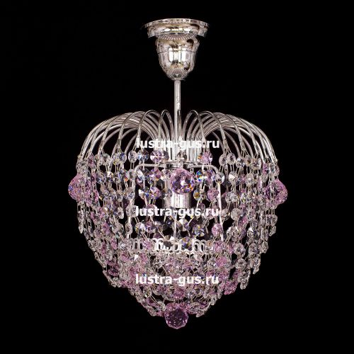 Люстра Малинка шар розовая в Подольске Гусь Хрустальный
