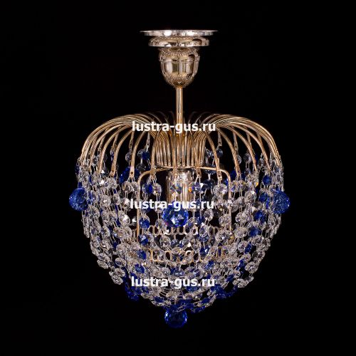 Люстра Малинка шар синяя в Подольске Гусь Хрустальный