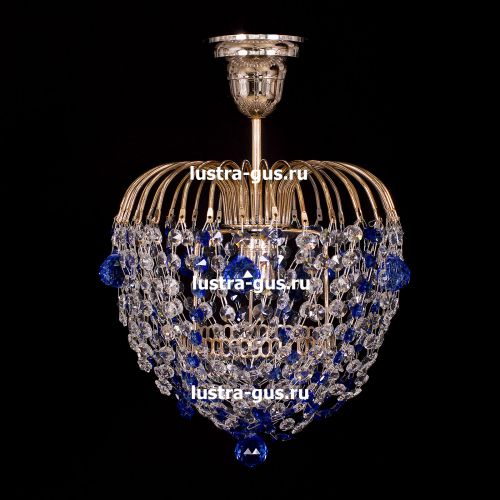 Люстра Малинка шар синяя в Подольске Гусь Хрустальный