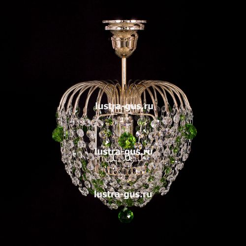 Люстра Малинка шар зеленая в Подольске Гусь Хрустальный