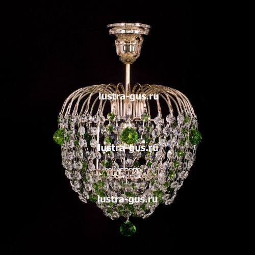 Люстра Малинка шар зеленая в Подольске Гусь Хрустальный