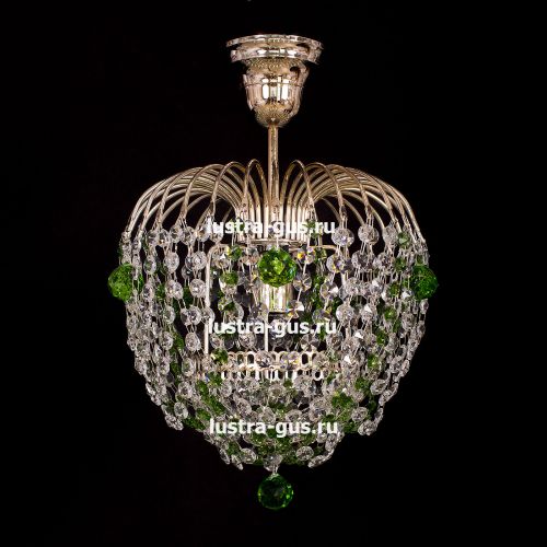 Люстра Малинка шар зеленая в Подольске Гусь Хрустальный
