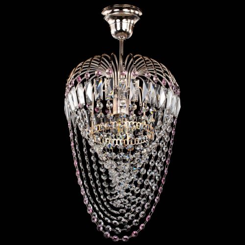 Люстра Малинка Водоворот розовая в Подольске Гусь Хрустальный