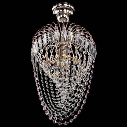 Люстра Малинка Водоворот розовая в Подольске Гусь Хрустальный