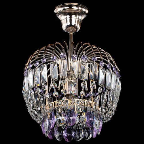 Люстра Малинка фиолетовая в Подольске Гусь Хрустальный