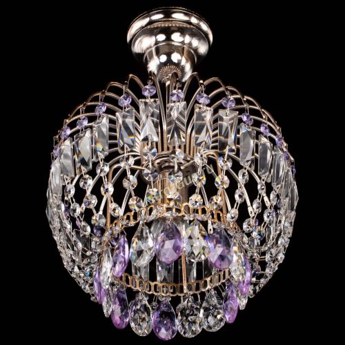 Люстра Малинка фиолетовая в Подольске Гусь Хрустальный