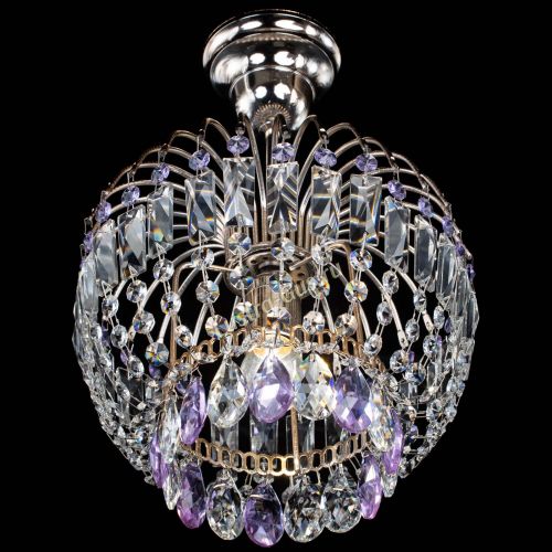 Люстра Малинка фиолетовая в Подольске Гусь Хрустальный
