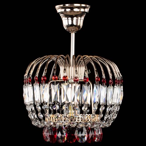 Люстра Малинка красная в Подольске Гусь Хрустальный