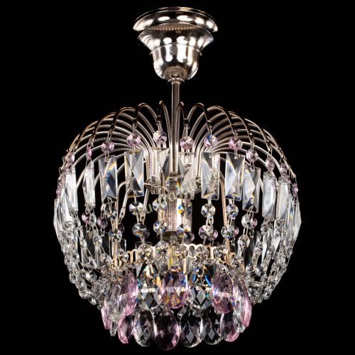 Люстра Малинка розовая в Подольске Гусь Хрустальный