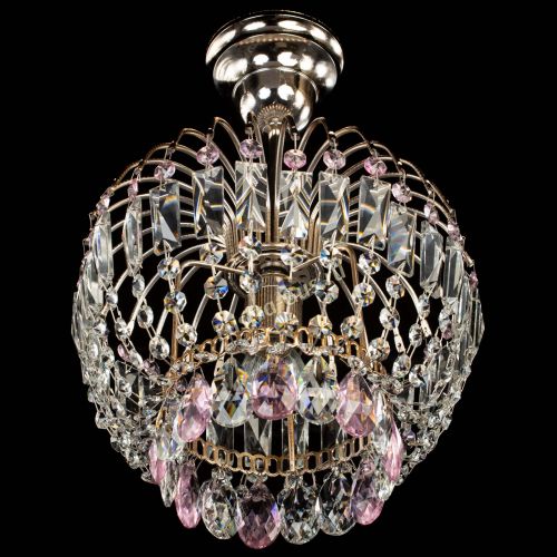 Люстра Малинка розовая в Подольске Гусь Хрустальный