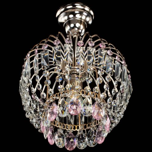 Люстра Малинка розовая в Подольске Гусь Хрустальный