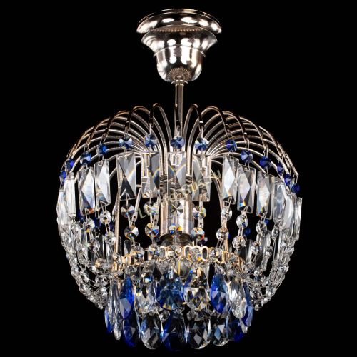 Люстра Малинка синяя в Подольске Гусь Хрустальный