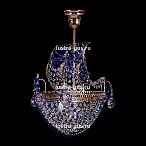 Люстра Корвет 1 ламповый синий в Подольске Гусь Хрустальный