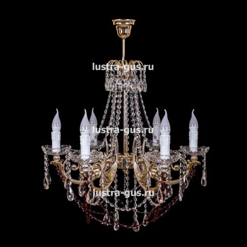 Люстра Свеча Лайт №1 оптикон цветная (рожки - пластик) в Подольске Гусь Хрустальный