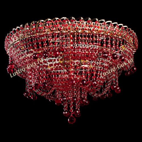 Люстра Водопад Софья красная в Подольске Гусь Хрустальный