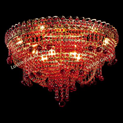 Люстра Водопад Софья красная в Подольске Гусь Хрустальный
