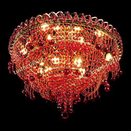Люстра Водопад Софья красная в Подольске Гусь Хрустальный