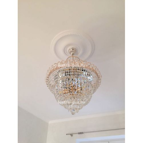 Люстра Водопад с подвесом  в Подольске Гусь Хрустальный