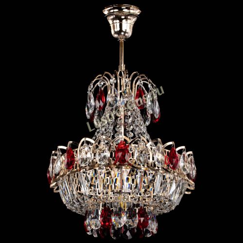 Люстра Ника 1 лампа красная в Подольске Гусь Хрустальный