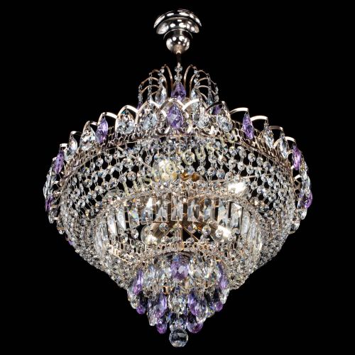 Люстра Ника подвесная Фиолетовая в Подольске Гусь Хрустальный