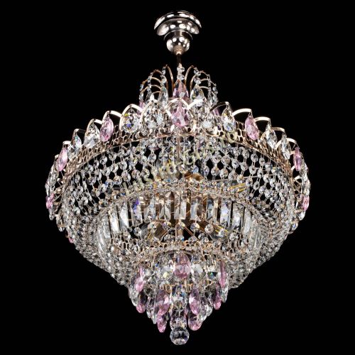 Люстра Ника подвесная Розовая в Подольске Гусь Хрустальный