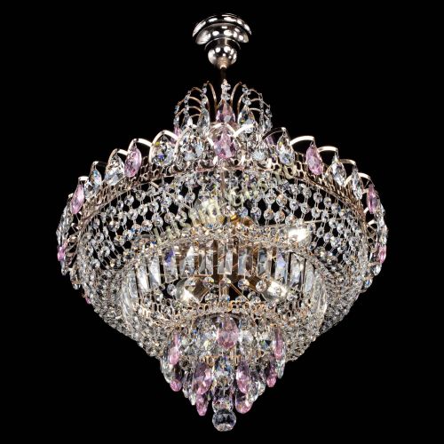 Люстра Ника подвесная Розовая в Подольске Гусь Хрустальный