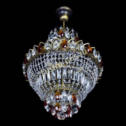 Люстра Ника подвесная Чайная под бронзу в Подольске Гусь Хрустальный