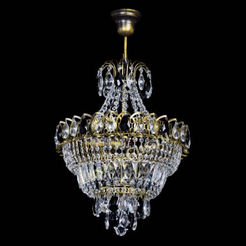 Люстра Ника подвесная Черная под бронзу в Подольске Гусь Хрустальный