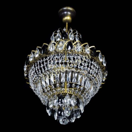 Люстра Ника подвесная Черная под бронзу в Подольске Гусь Хрустальный