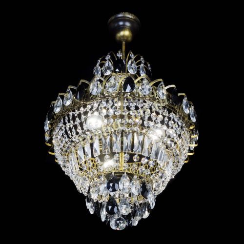 Люстра Ника подвесная Черная под бронзу в Подольске Гусь Хрустальный