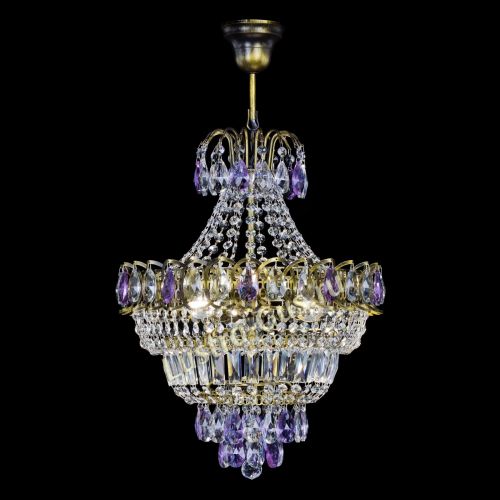 Люстра Ника подвесная Фиолетовая под бронзу в Подольске Гусь Хрустальный