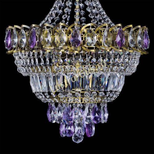 Люстра Ника подвесная Фиолетовая под бронзу в Подольске Гусь Хрустальный