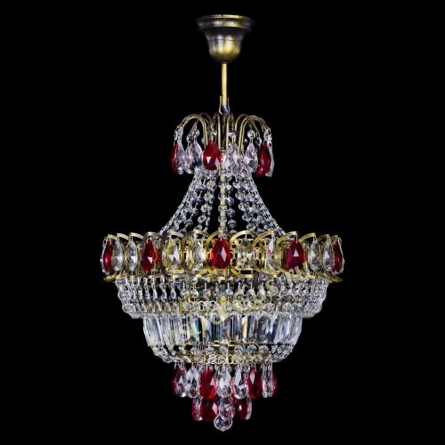 Люстра Ника подвесная Красная под бронзу в Подольске Люстра Ника подвесная Красная под бронзу в Подольске