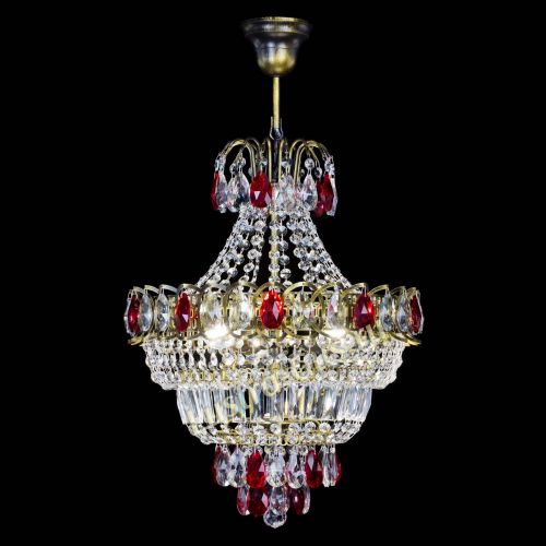 Люстра Ника подвесная Красная под бронзу в Подольске Гусь Хрустальный