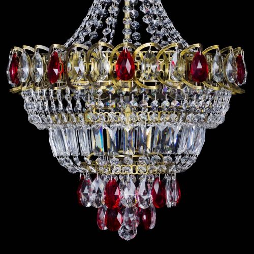 Люстра Ника подвесная Красная под бронзу в Подольске Гусь Хрустальный