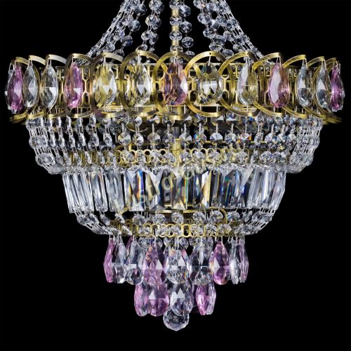 Люстра Ника подвесная Розовая под бронзу в Подольске Гусь Хрустальный