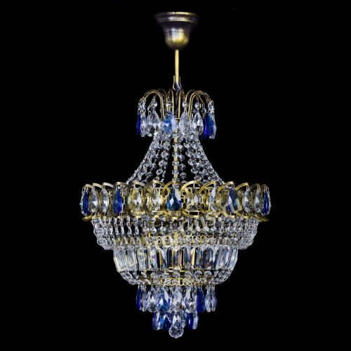 Люстра Ника подвесная Синяя под бронзу в Подольске Люстра Ника подвесная Синяя под бронзу в Подольске