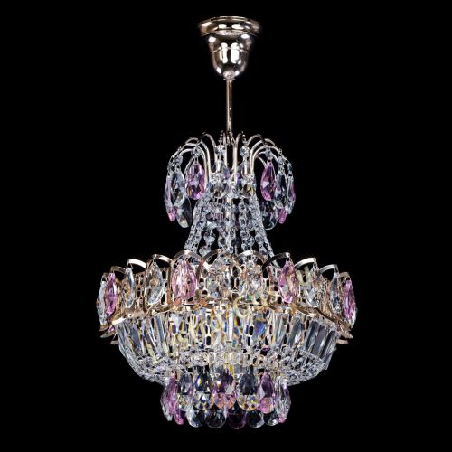 Люстра Ника 1 лампа розовая в Подольске Гусь Хрустальный